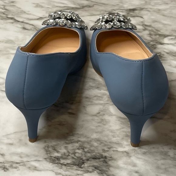 Journee Collection Faux Suede Jewel Embellished Kitt Women's High Heels - Picture 8 of 13